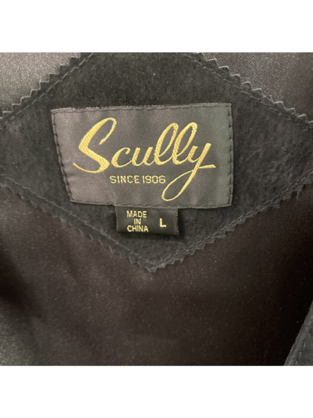 Scully Black Leather Vest Mens Large Suede Western Lined Snap Front Southwestern - Picture 3 of 13